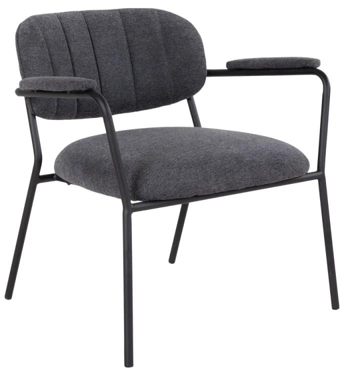 Rosalie dizájnos fotel - sötét szürke