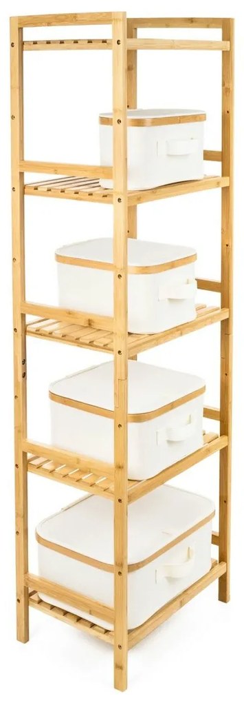 G21 tárolódoboz 30 x 15 x 15 cm, bambusz, fedéllel, bézs