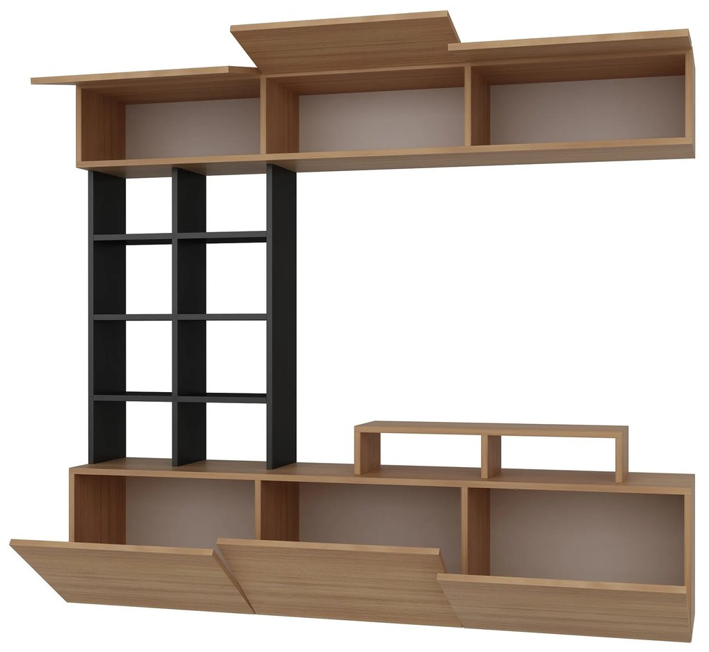 TV szekrény Sasa - Teak, Black