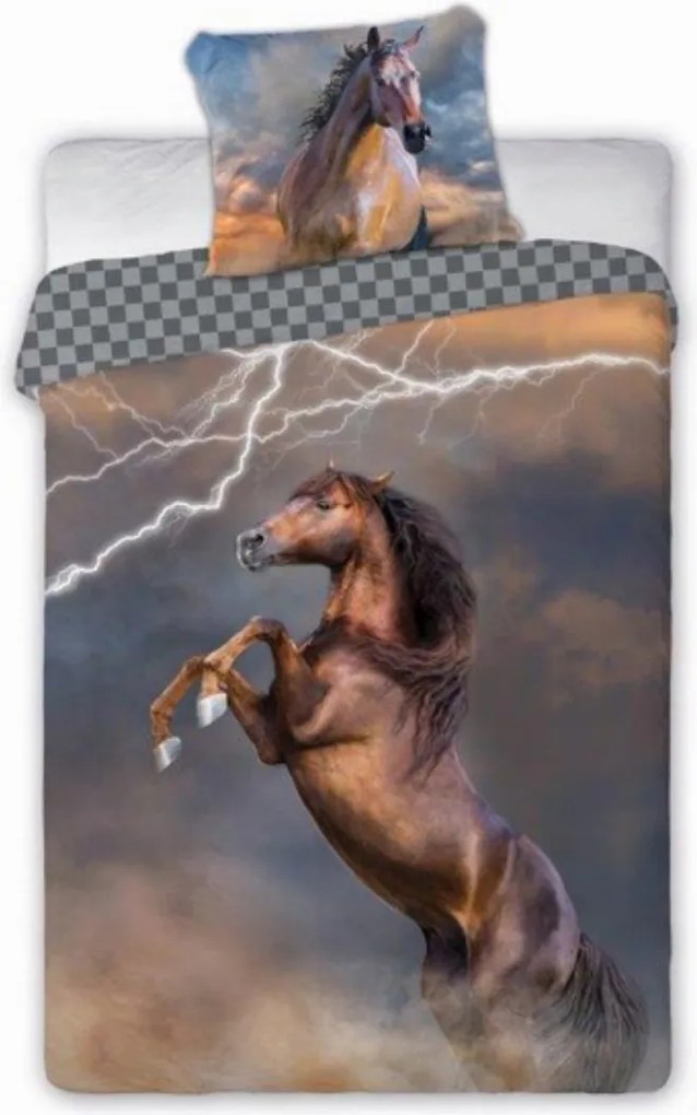 Ló villámokkal Ágyneműhuzat 160x200 70x80 Dinamikus Horses Minta