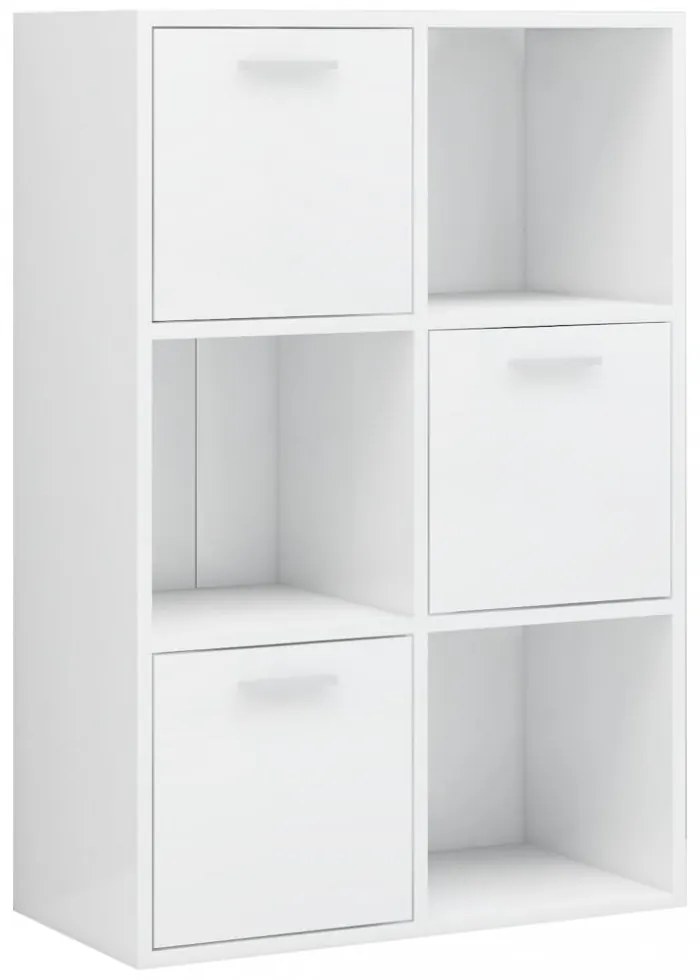 magasfényű fehér szerelt fa tárolószekrény 60 x 29,5 x 90 cm