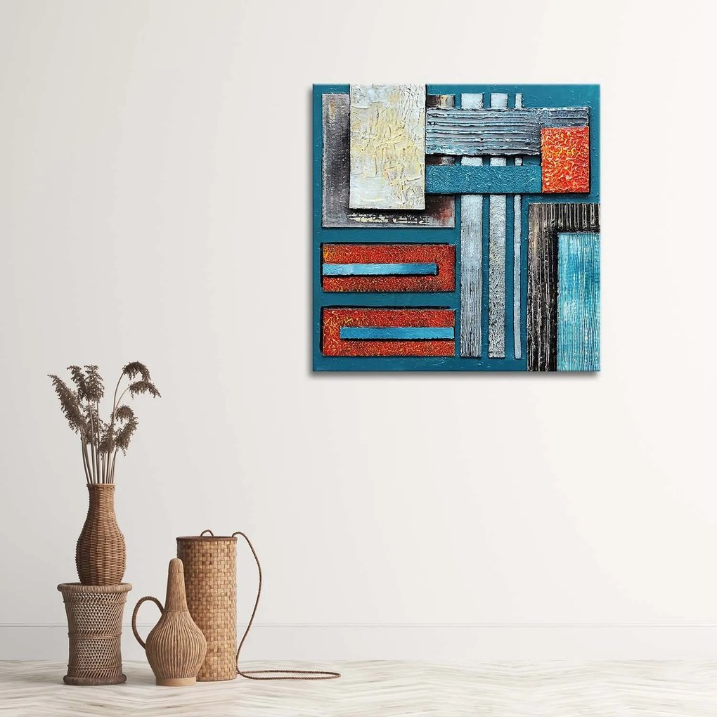 Gario Vászonkép Kompozíció kékkel Méret: 40 x 40 cm