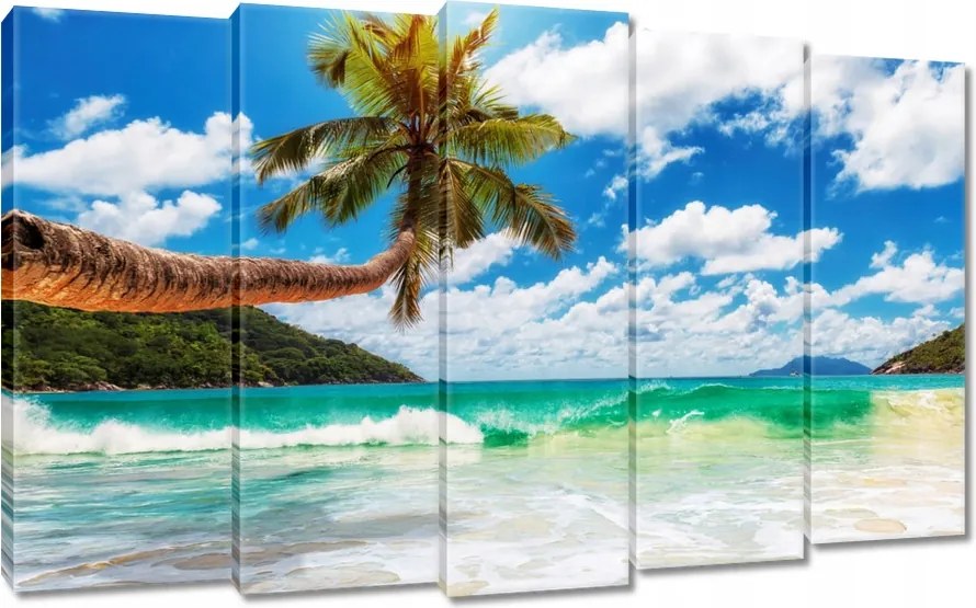 Vászonkép 150x95 Paradicsomi tengerpart pálmafákkal