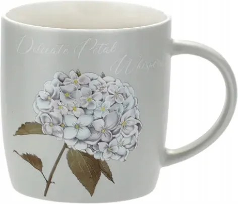 Elegáns porcelán bögre hortenzia virág motívummal 350 ml kávé tea