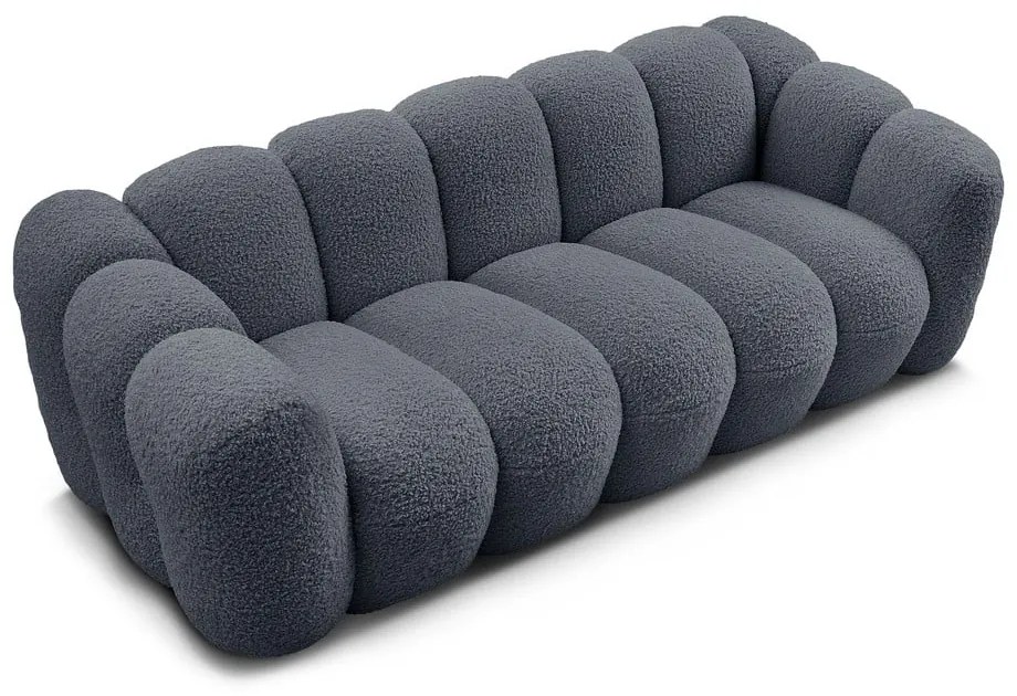 Sötétszürke buklé kanapé 232 cm Hippolyte – Bobochic Paris