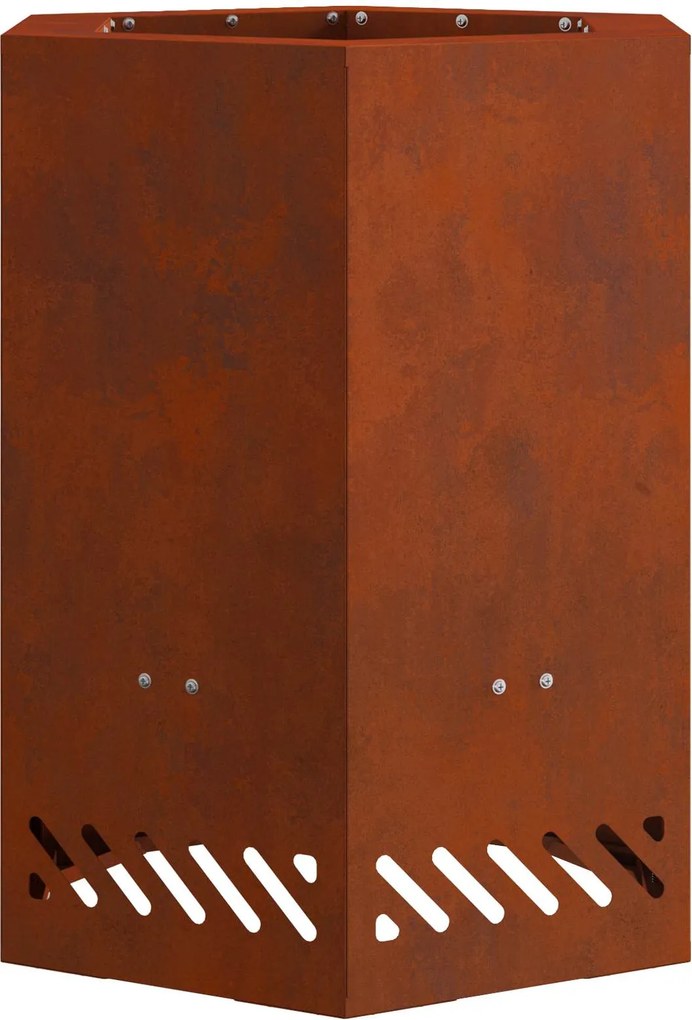 vidaXL Füstmentes Tűzhely Barna 38 x 38 x 51 cm Időjárásálló acél