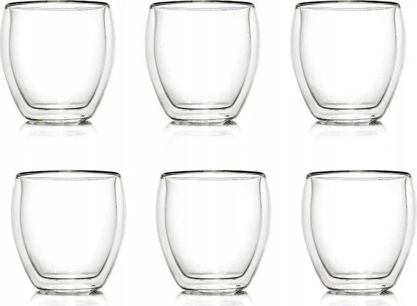 Lux Duplafalú Pohár Felfújható Üveg 100ml 6db Espresso Creano