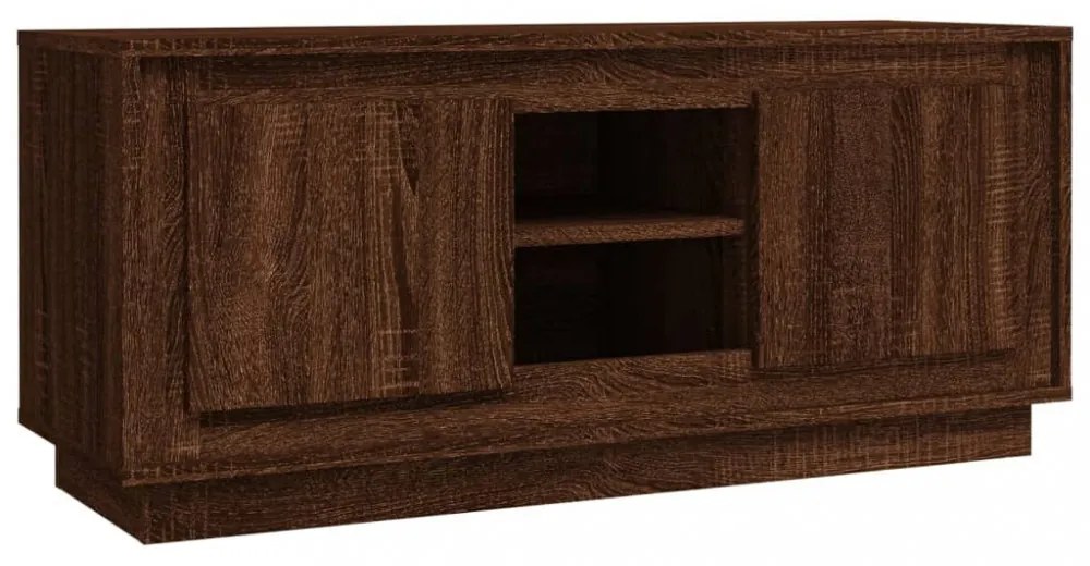 barna tölgy színű szerelt fa TV-szekrény 102x35x45 cm