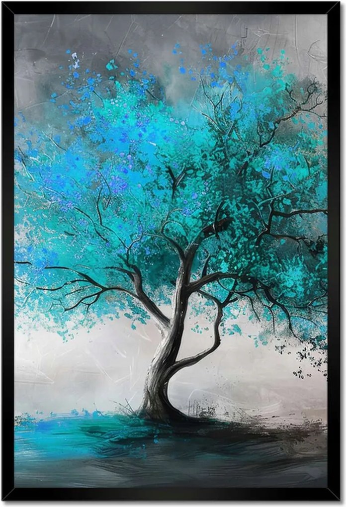 Poszter fekete keretben 40x60 Kék fa Modern Art