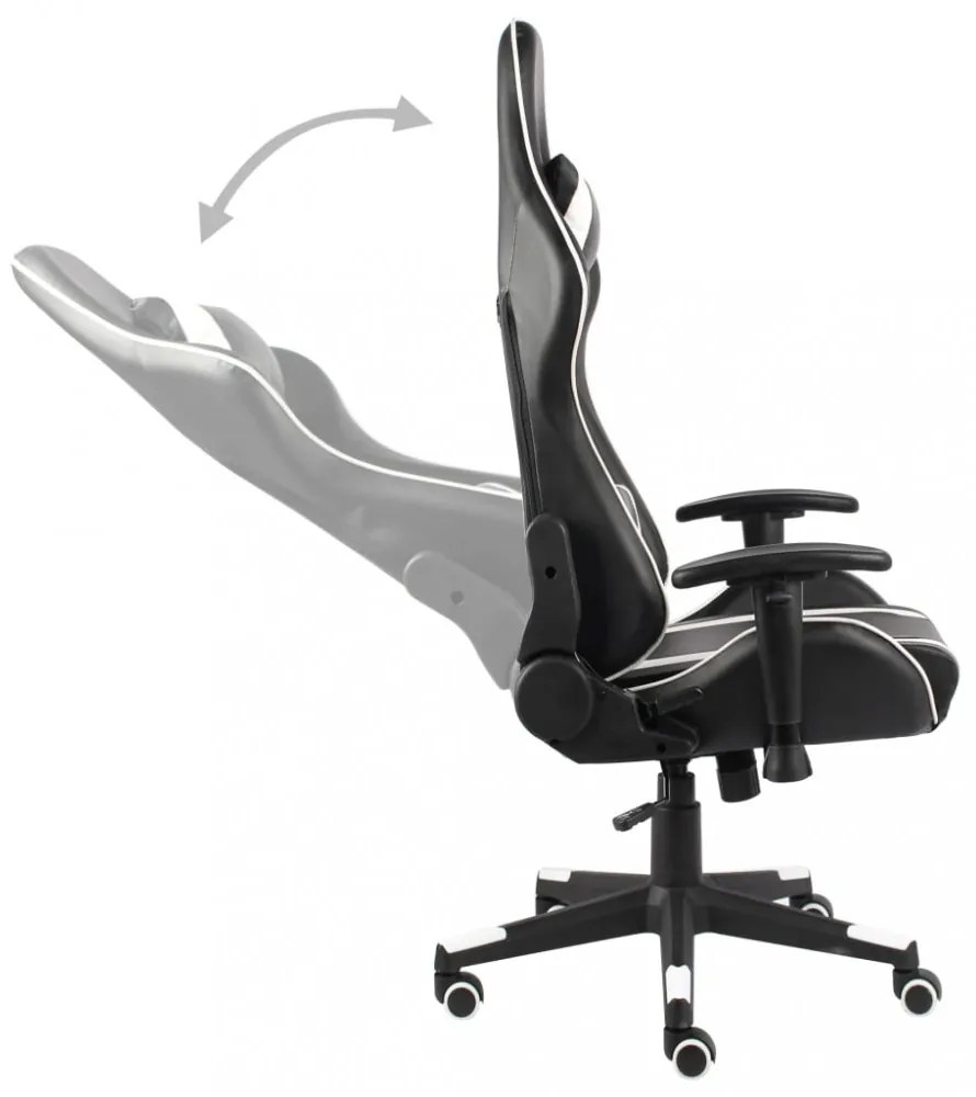 fehér PVC forgó gamer szék