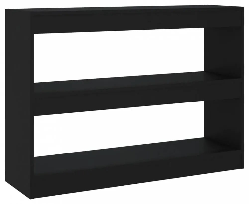 Fekete térelválasztó könyvszekrény 100 x 30 x 72 cm