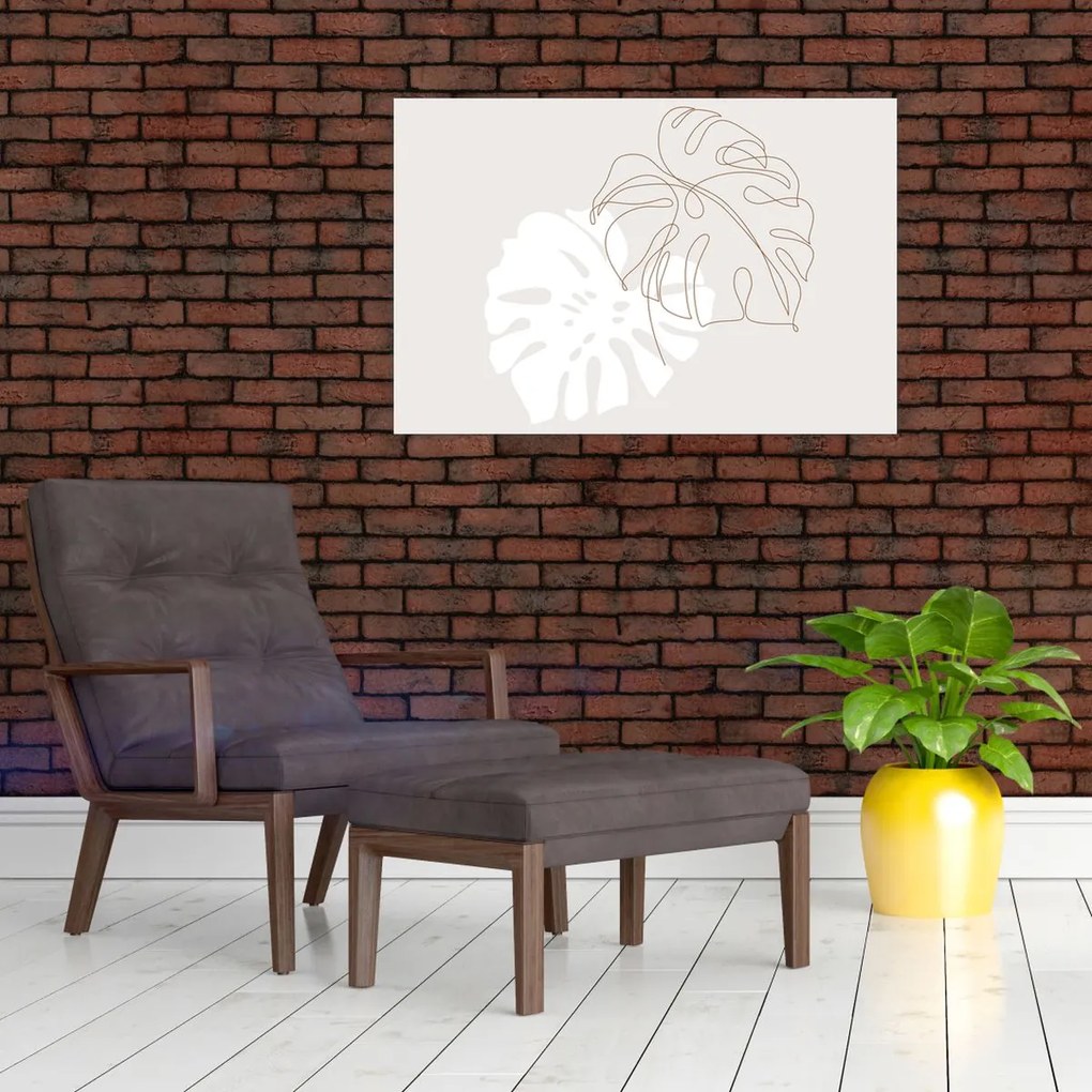 Kép - Line art monstera N⁰2 (90x60 cm)
