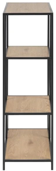 SARON könyvespolc, tölgy/fekete színben