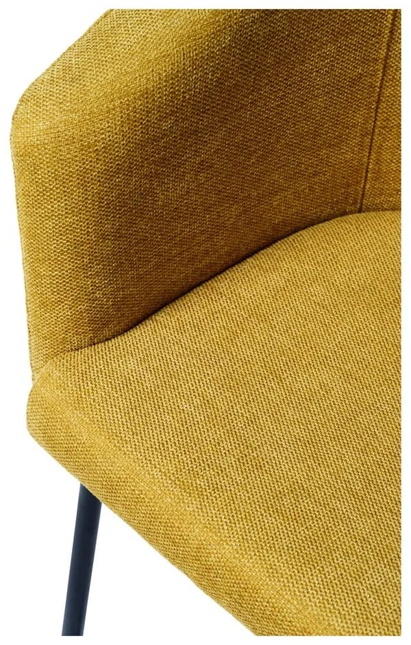 Mustársárga kárpitozott karfás étkezőfotel Easton – Unique Furniture