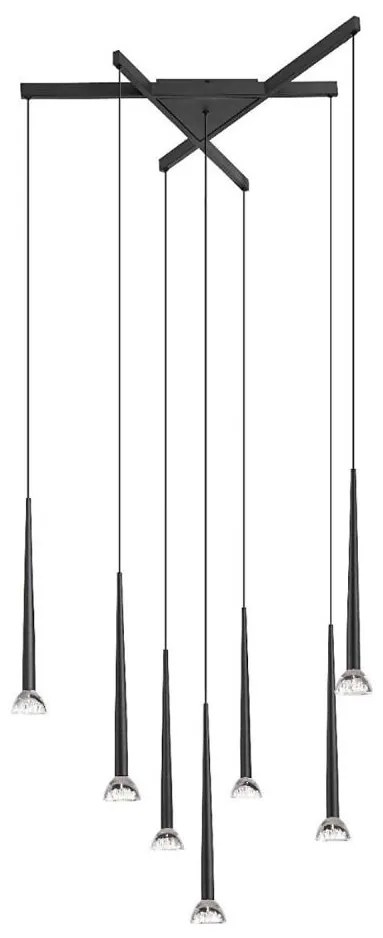 Zuma Line P0603-07C-P7B1 - BOSTON LED függeszték kábelen 7xLED/6W/230V fekete