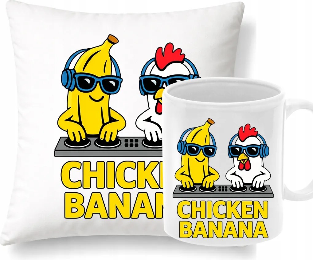 Párna Bögre Szett Chicken Banán Vicces Nyomtatás