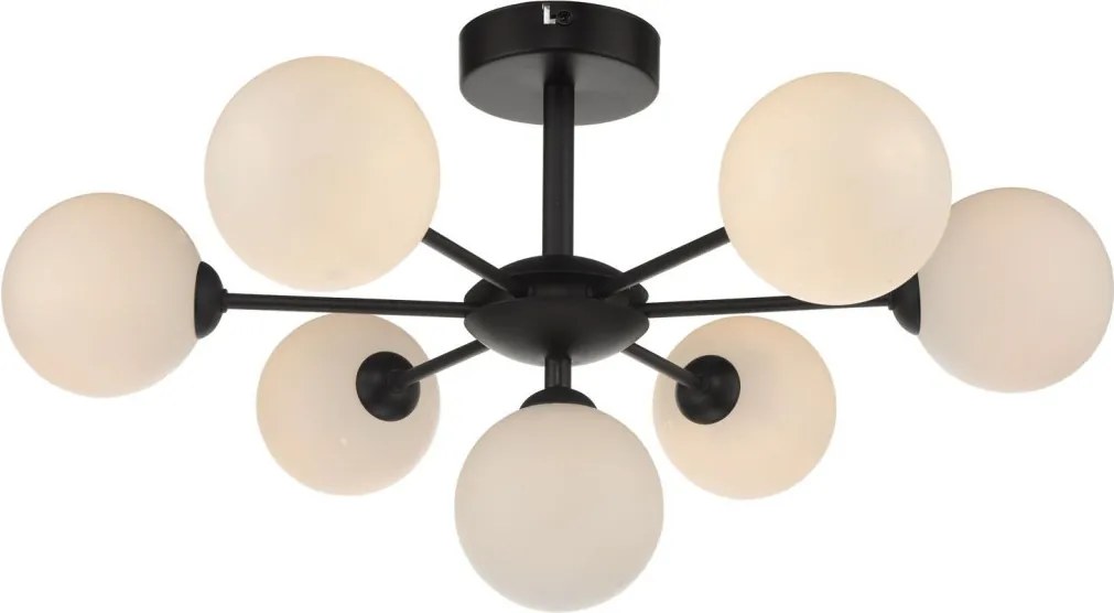 DAR LIGHTING COH3422-02 COHEN Mennyezeti Csillár Fekete, Opál G9 IP20