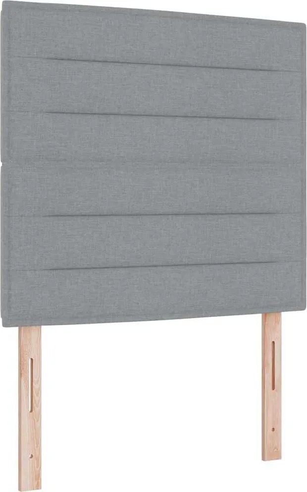 vidaXL Boxrugós ágy matracmal leddel Világosszürke 80 x 200 cm szövet