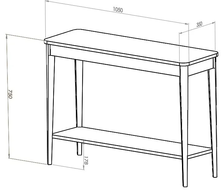 Ashme sötétszürke konzolasztal, szélessége 85 cm - Ragaba