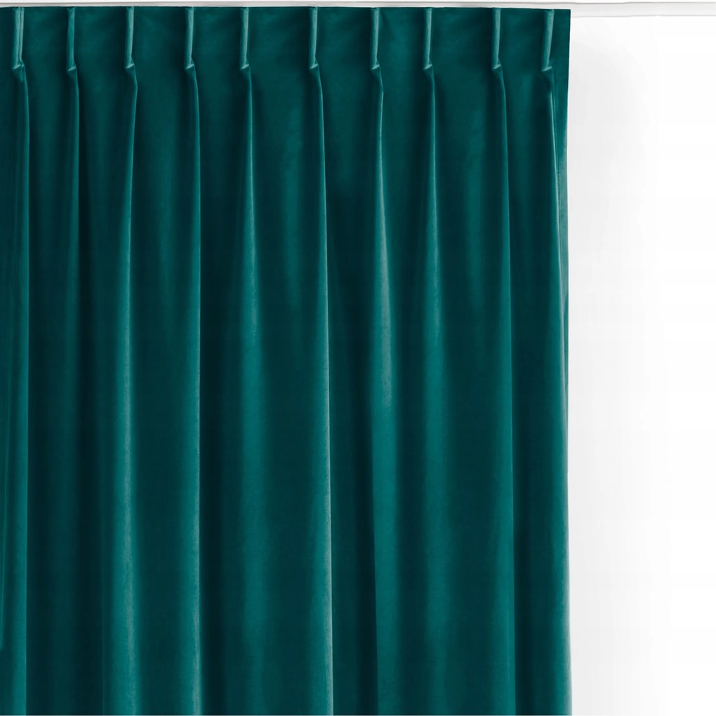 Filumi Függöny velvet matt flexibilis konyha Sötét Türkiz 265x225