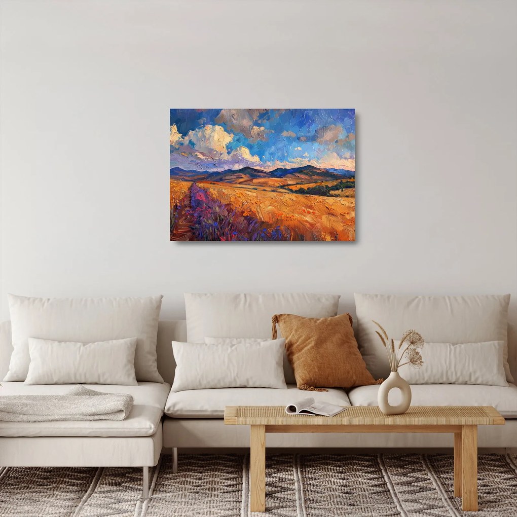 Üveg kép - Olajfestmény tájkép (70x50 cm)