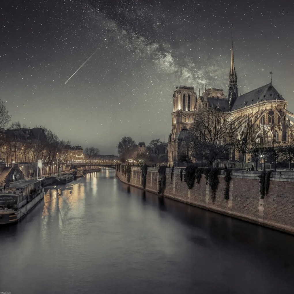 Poszter 50x50cm Notre-Dame de Paris éjszaka, Assaf Frank