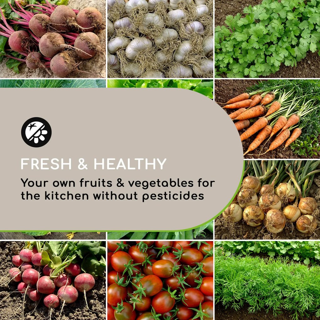 Blumfeldt High Grow Straight, magaságyás, 180 x 60 x 90 cm, 970 l, cinkelt acél, ezüst