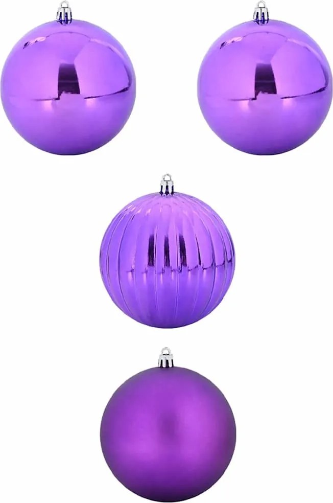 vidaXL Karácsonyi gömb szett XXL 4 pcs Lila Műanyag