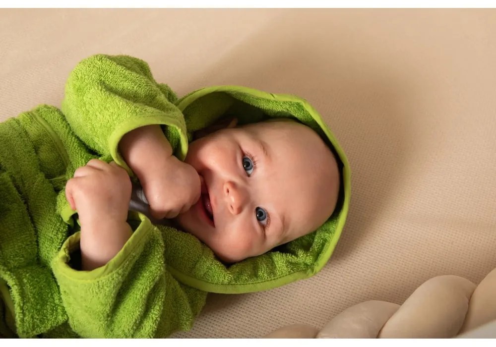 Szürke pamut gyerek fürdőköpeny 1-2 éves korig – Tiseco Home Studio