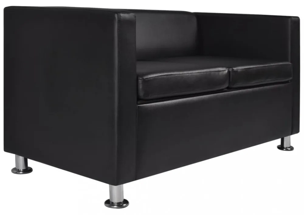 Feketet 3 személyes és 2 személyes műbőr kanapészett