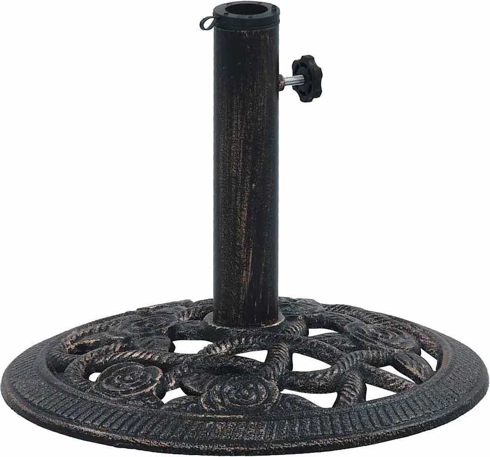 vidaXL fekete és bronzszínű öntöttvas napernyőtalp 9 kg 40 cm
