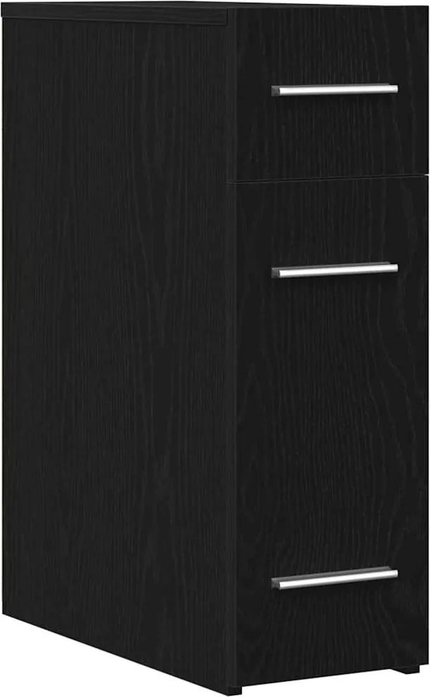 vidaXL Patikárius szekrény Musta tammi 20 x 45.5 x 60 cm Faanyag