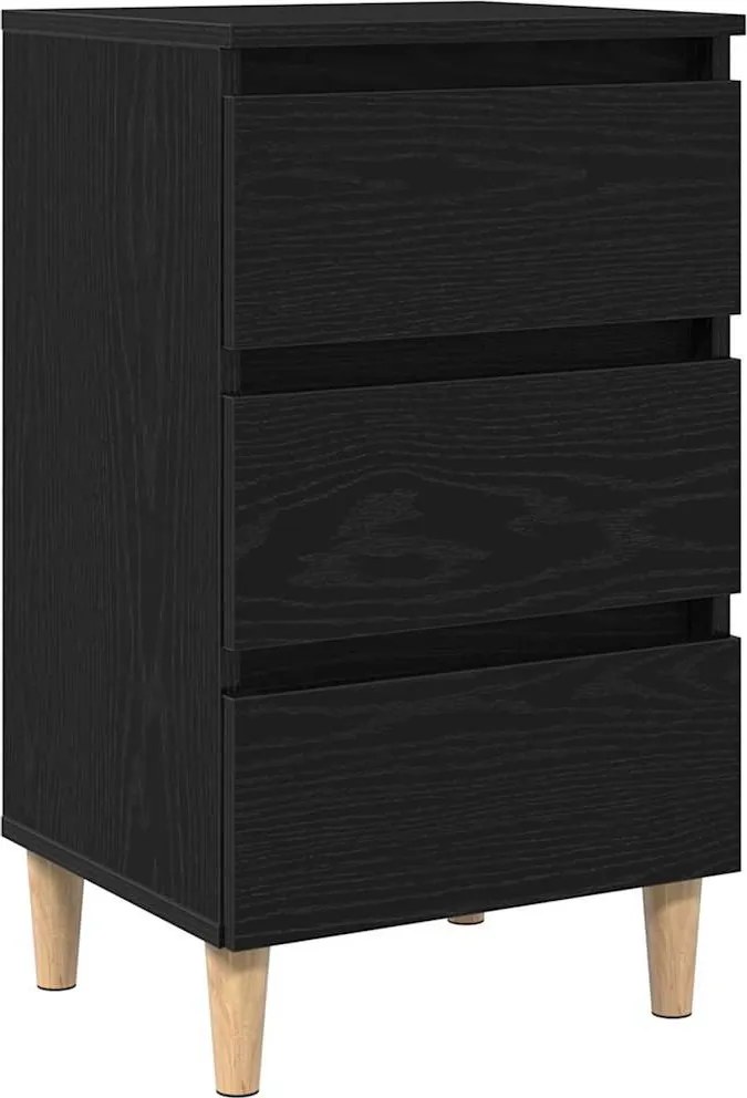 vidaXL Éjjeliszekrény fiókkal Fekete tölgy 40 x 35 x 69 cm Faanyag