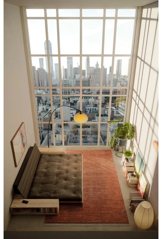 Kék kordbársony kinyitható kanapé 244 cm Base – Karup Design