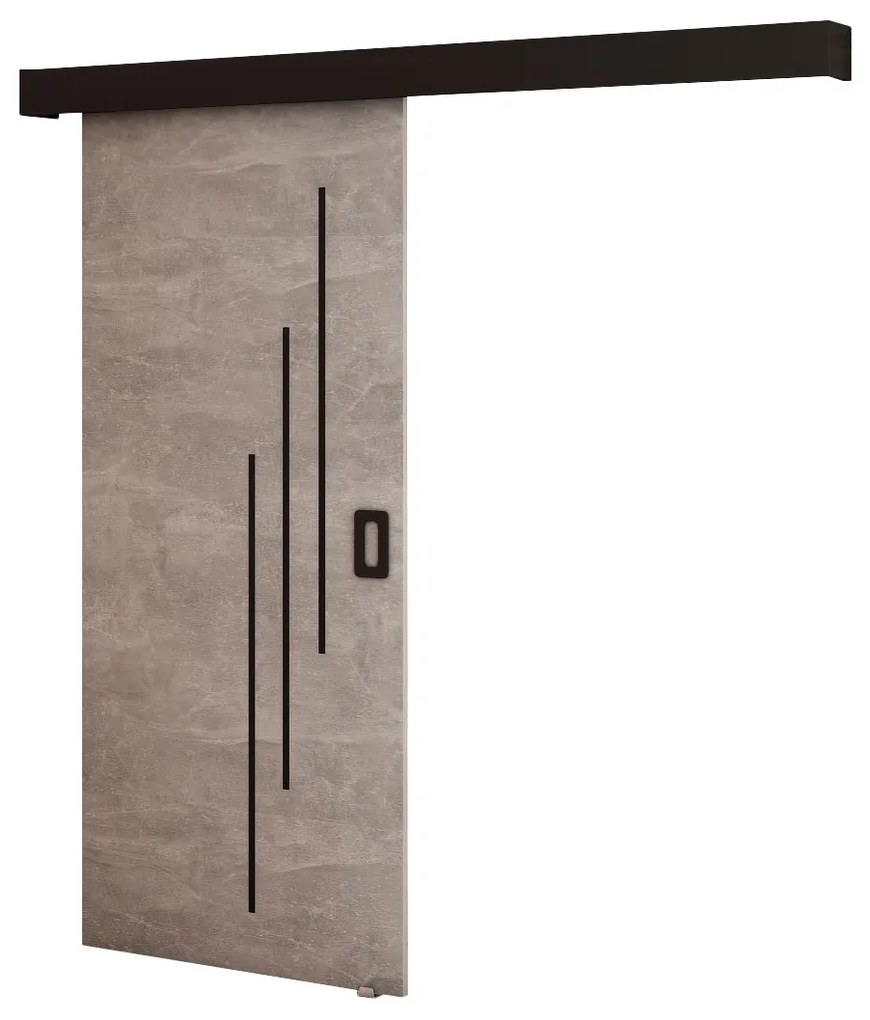 Tolóajtó 90 cm Bethany V (beton + matt fekete). 1043494