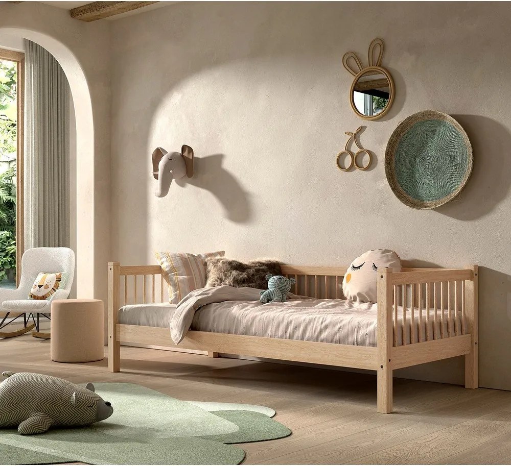 Natúr színű bükkfa gyerekágy ágyráccsal 90x200 cm Forrest – Vipack