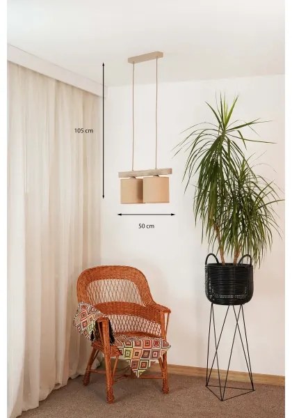 Brilagi - Csillár zsinóron FOREST 2xE27/15W/230V fenyő/barna