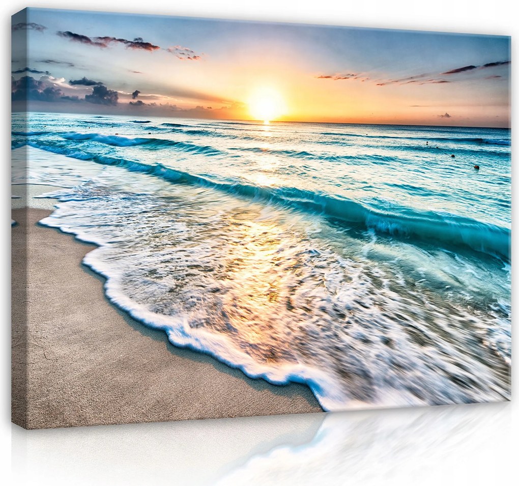 Vászonkép Tengerpart Naplemente Vászon Fal Hálószoba Nappali 100x70