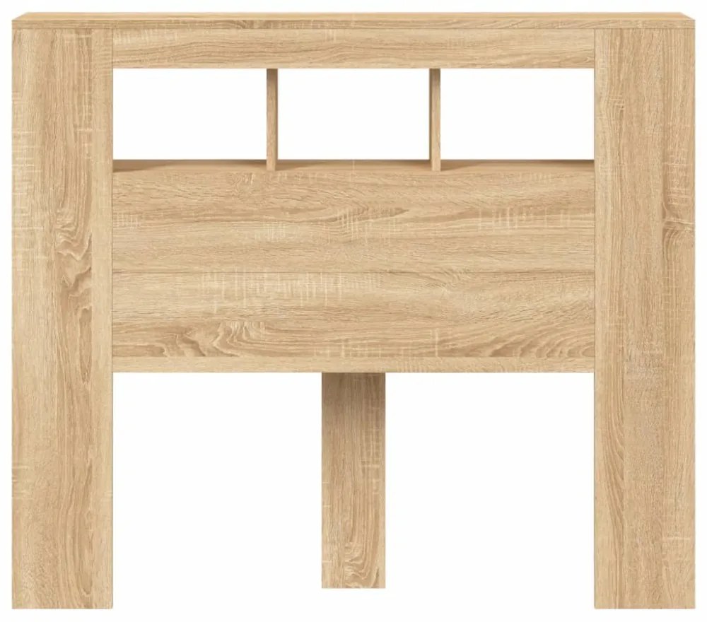 sonoma tölgy színű szerelt fa LED-es fejtámla 120x18,5x103,5 cm