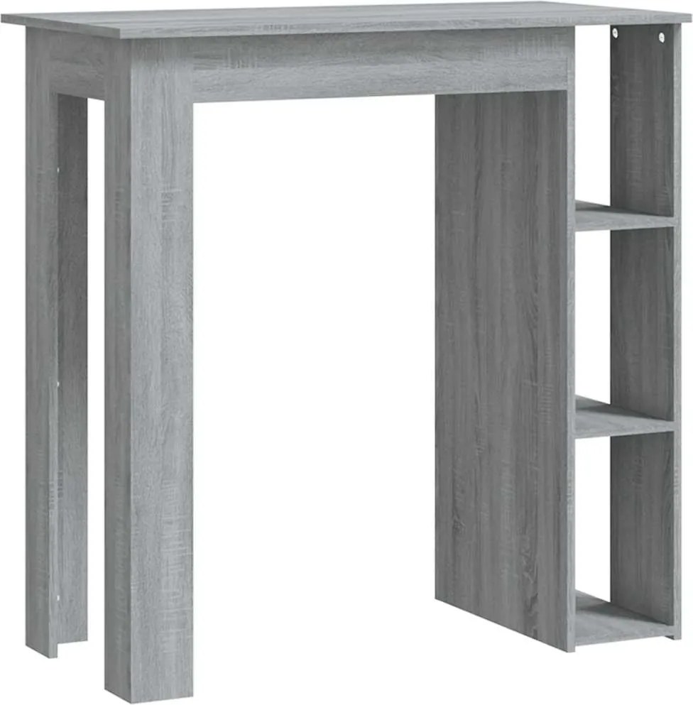 vidaXL szürke sonoma szerelt fa bárasztal polccal 102 x 50 x 103,5 cm