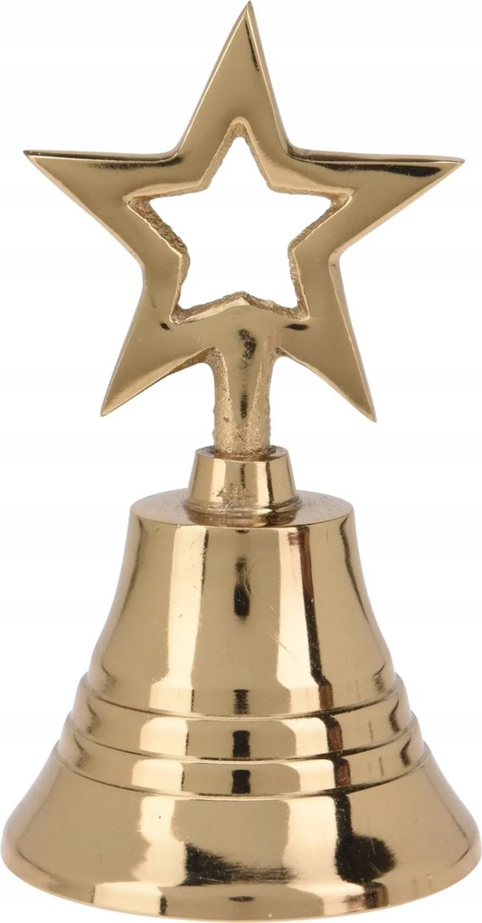 Arany karácsonyi csengő 10cm, csillag