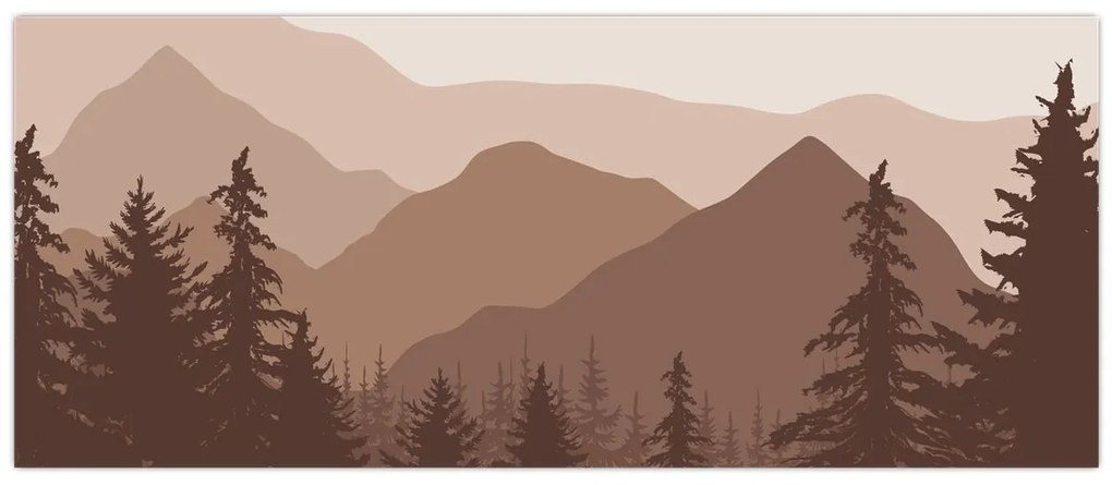 Kép - Barna hegyek N⁰2 (120x50 cm)
