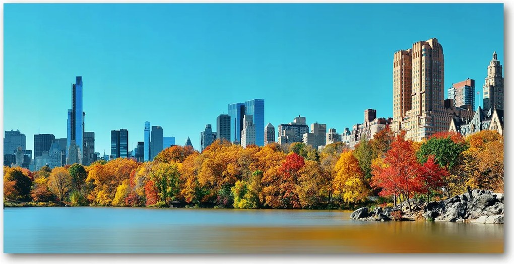 Fotó üvegfestmény New York ősz 140x70