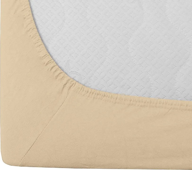Jersey krémszínű lepedő BASIC 90x200 cm