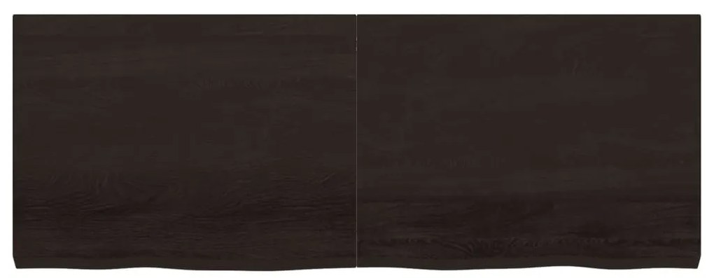 sötétbarna kezelt tömör tölgyfa fali polc 160 x 60 x (2-6) cm