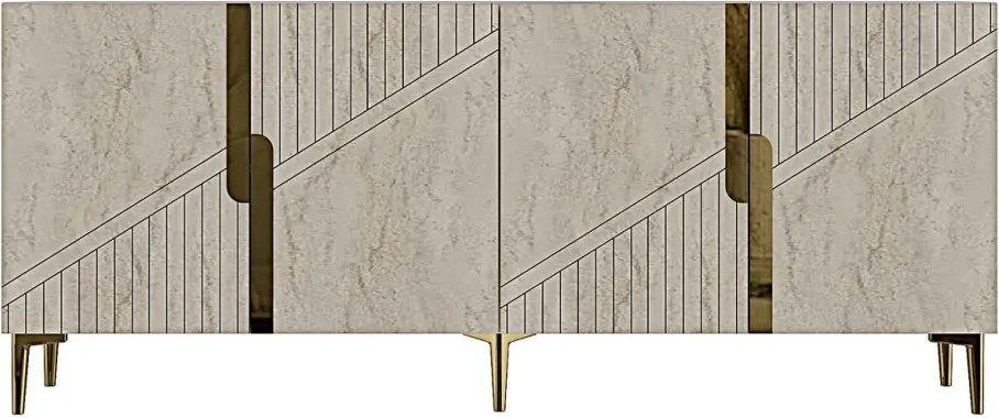 Evva 150 - White, Travertine, Gold