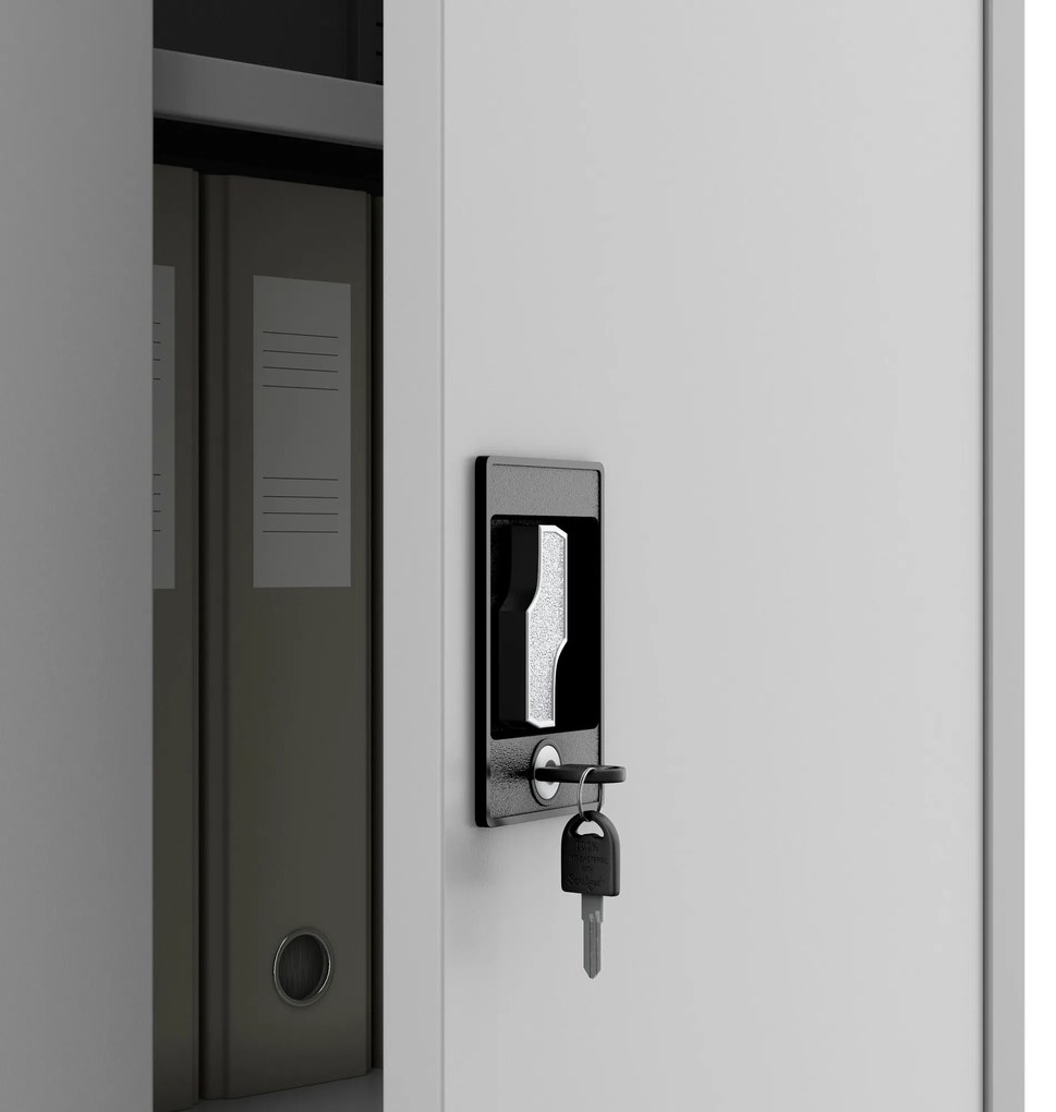 Fém iratszekrény JAN, 900 x 1850 x 400 mm, szürke