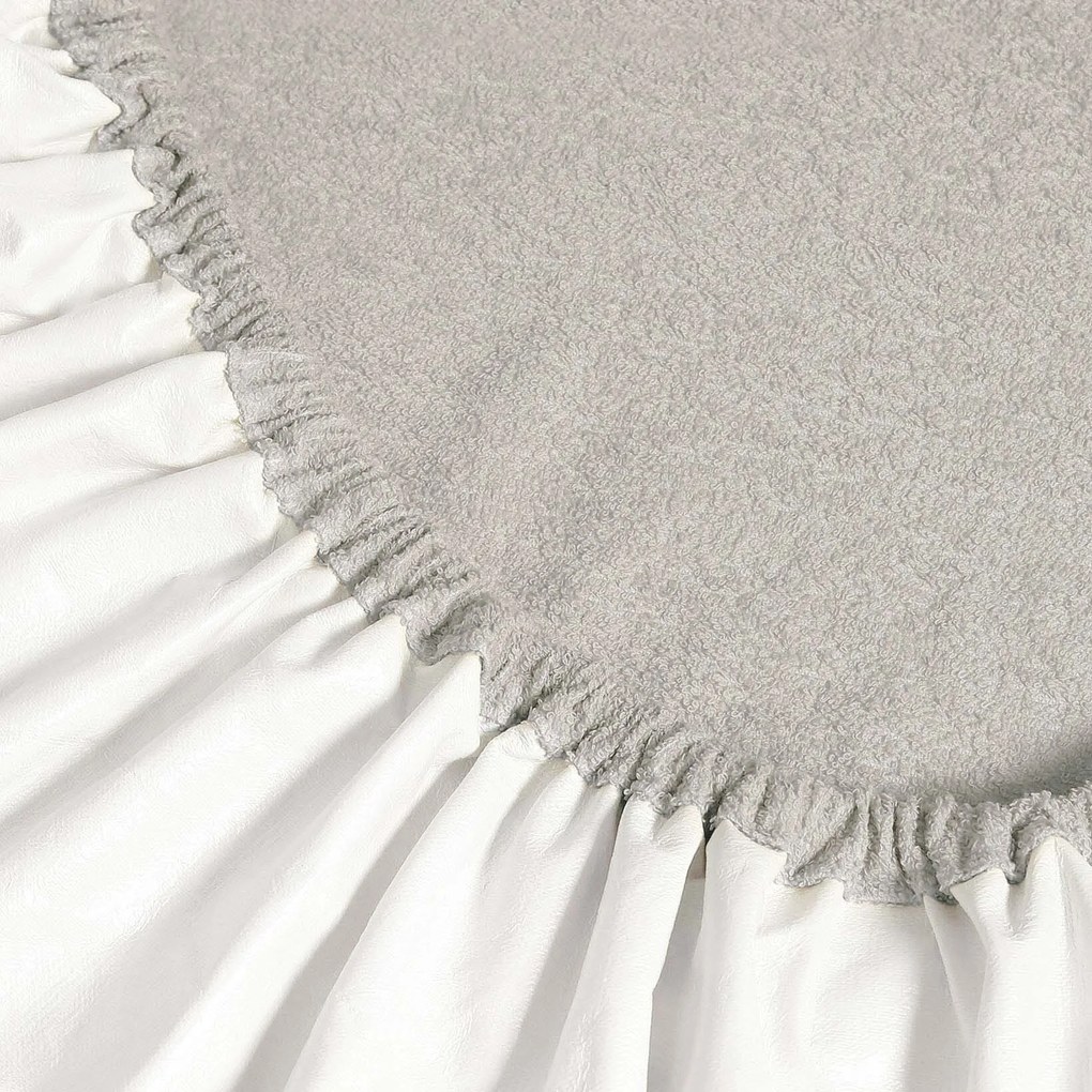 Goldea gumis nem áteresztő frottír lepedő - szürkésbarna 180 x 200 cm