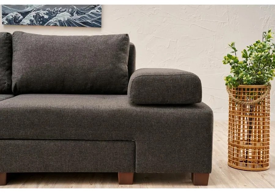 3 személyes kanapéágy Perenna Linen - Antracit