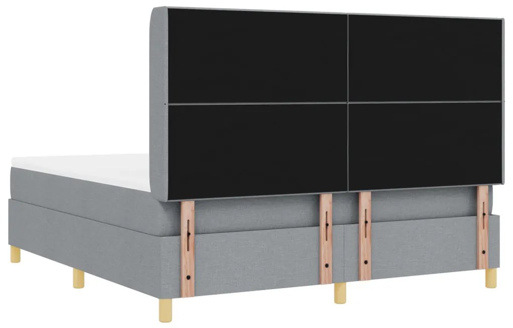 Boxspring Ágy Matrac Milyen Világosszürke 180x200 cm Szövet